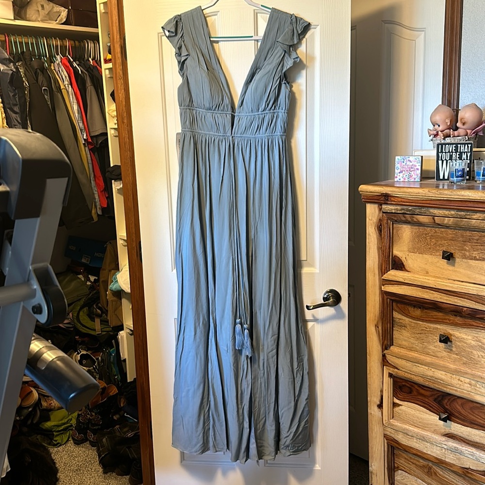 Azazie Santorini dress, long semi-formal. Great for a wedding or dress up event.